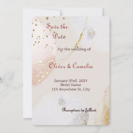 Bröllopsinbjudan till chic White & Guld Marble Wed Inbjudningar