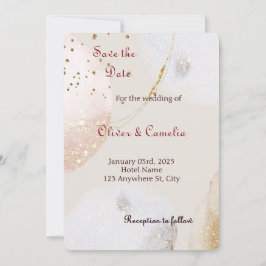 Bröllopsinbjudan till chic White & Guld Marble Wed Inbjudningar
