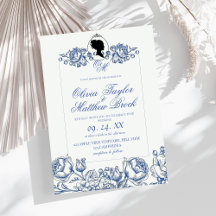 Bröllopsinbjudan till Dam Dusty Blue Boho