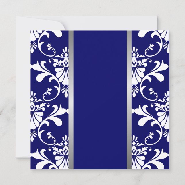 Bröllopsinbjudan till Damask & Ribbon Inbjudningar (Framsida)