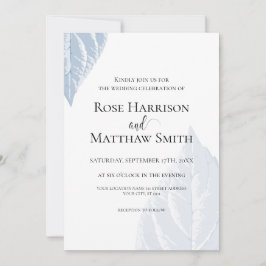 Bröllopsinbjudan till dammblått löv inbjudningar
