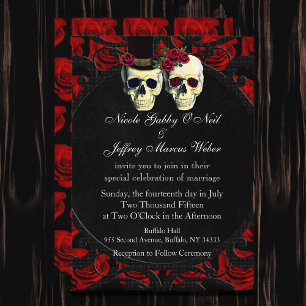 Bröllopsinbjudan till Day of the dead Bride and Gr Inbjudningar