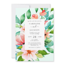 Bröllopsinbjudan till den tropiska Blommigten