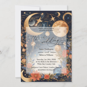 Bröllopsinbjudan till design av Celestial Magic Inbjudningar