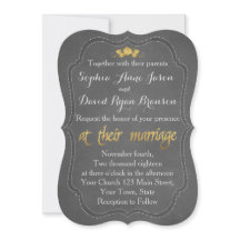 Bröllopsinbjudan till det moderna guldfärgade scha