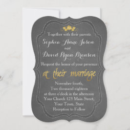 Bröllopsinbjudan till det moderna guldfärgade scha inbjudningar