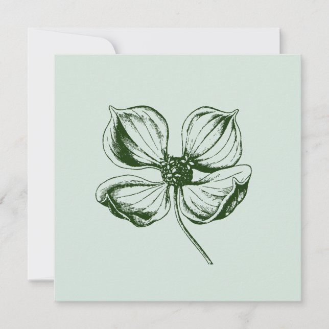 Bröllopsinbjudan till Dogwood Blommar Inbjudningar (Framsida)