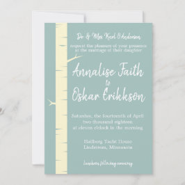 Bröllopsinbjudan till Eggshell Blue Birch Inbjudningar