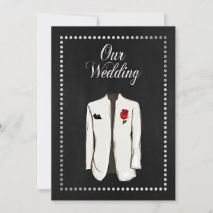 Bröllopsinbjudan till elegant Black and Silver Gay Inbjudningar