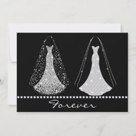 Bröllopsinbjudan till elegant Black och Silver Inbjudningar
