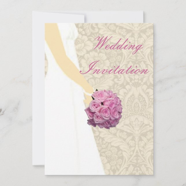 Bröllopsinbjudan till Elegant bröllop Gown Wedding Inbjudningar (Framsida)