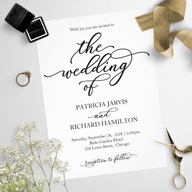 Bröllopsinbjudan till elegant Calligraphy Wedding Inbjudningar (Skapare uppladdad)