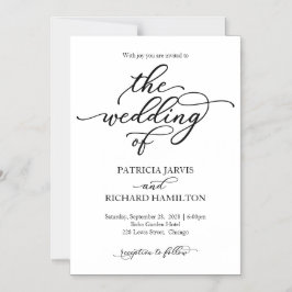Bröllopsinbjudan till elegant Calligraphy Wedding Magnetisk Inbjudningskort