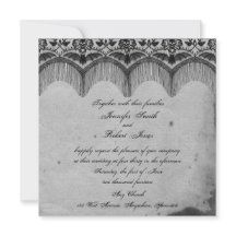 Bröllopsinbjudan till elegant Gothic Snöre Posh-br