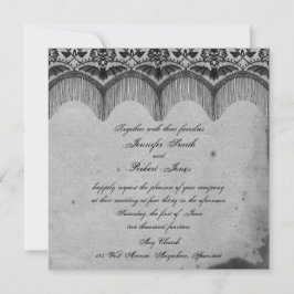 Bröllopsinbjudan till elegant Gothic Snöre Posh-br Inbjudningar