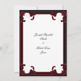 Bröllopsinbjudan till elegant Red Gothic Ram Inbjudningar