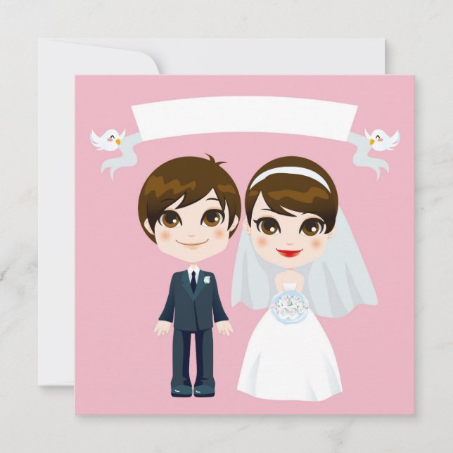 bröllopsinbjudan till ett fint sött par inbjudningar (Framsida)