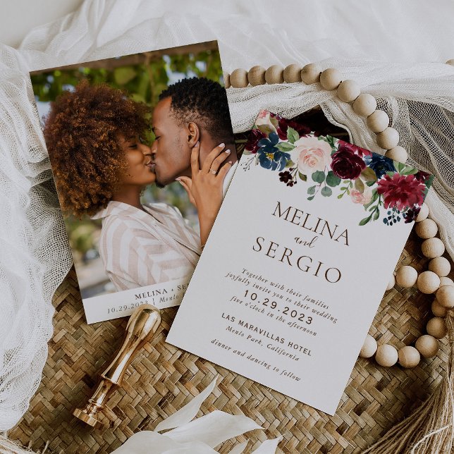 Bröllopsinbjudan till finare Classic Flowers Inbjudningar (Skapare uppladdad)