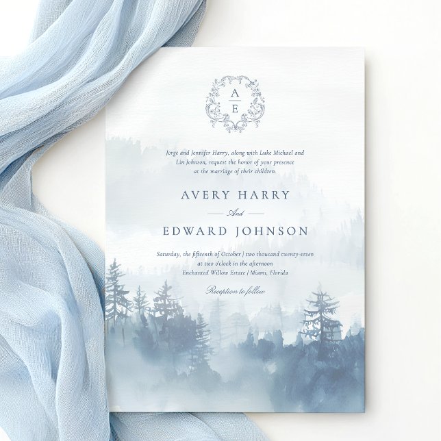 Bröllopsinbjudan till Forest Blue Inbjudningar (Skapare uppladdad)