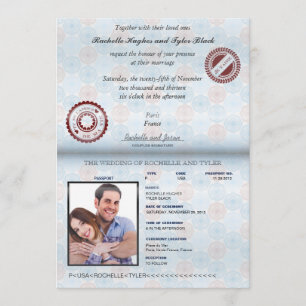 Bröllopsinbjudan till Frankrike Passport (UNLOCKED Inbjudningar