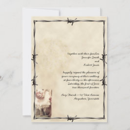 Bröllopsinbjudan till Gammala västern och Bouquets Inbjudningar