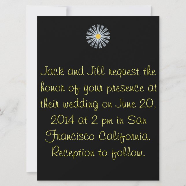 Bröllopsinbjudan till Gerber Daisy Inbjudningar (Framsida)