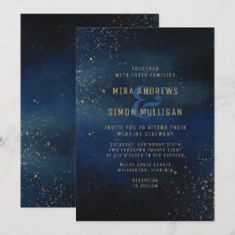 Bröllopsinbjudan till Golden Galaxy Inbjudningar