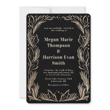 Bröllopsinbjudan till Golden Grenar Gräns