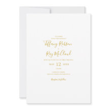 Bröllopsinbjudan till Guld-Avslappnaden i Elegant