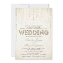 Bröllopsinbjudan till guld Glitter