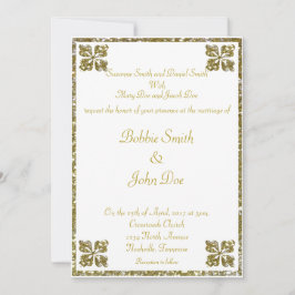 Bröllopsinbjudan till Guld Inbjudningar