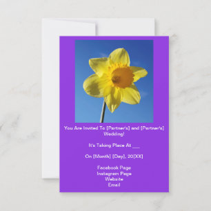 Bröllopsinbjudan till Gulten Daffodil Tittar i lyc OSA Kort