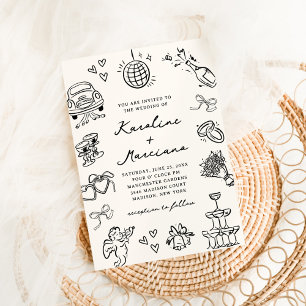 Bröllopsinbjudan till Hand plockade vid Whimsical  Inbjudningar