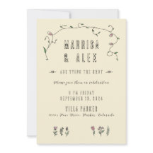 Bröllopsinbjudan till handgjord bröllop