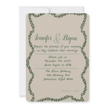 Bröllopsinbjudan till helgdag garland