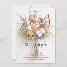 Bröllopsinbjudan till hösten Blooms Boho