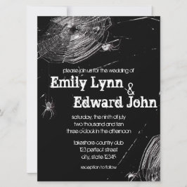 Bröllopsinbjudan till kamobwebb och White Spiders Inbjudningar