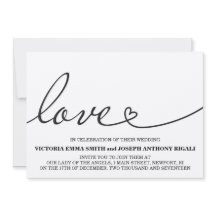 Bröllopsinbjudan till kärlek - Kraft Papper