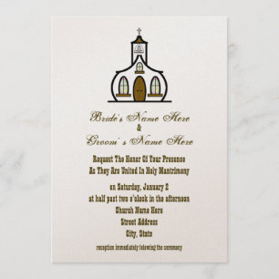 Bröllopsinbjudan till kyrkan - från Bride & Groom Inbjudningar