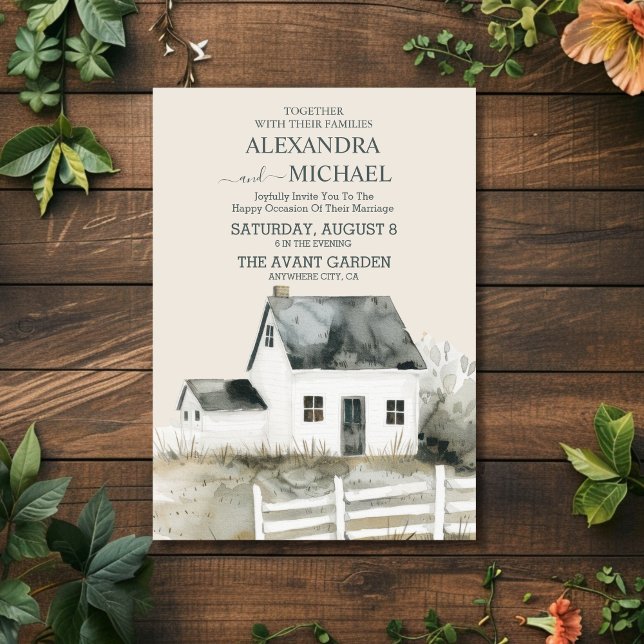 Bröllopsinbjudan till land Ranch Farm Barn Inbjudningar (Skapare uppladdad)