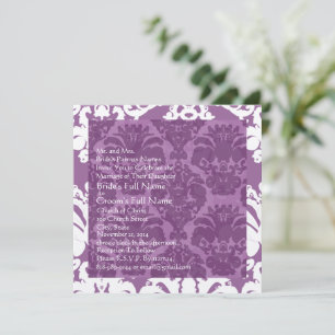 Bröllopsinbjudan till Lavender Damask Inbjudningar