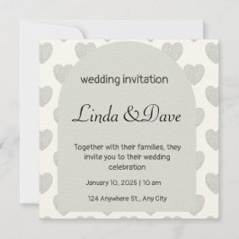 Bröllopsinbjudan till ljusblått hjärta i Mönster Inbjudningar