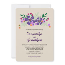 Bröllopsinbjudan till ljusskensblommor för Färgad