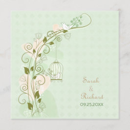 Bröllopsinbjudan till Lovebird Mint-bröllop Inbjudningar