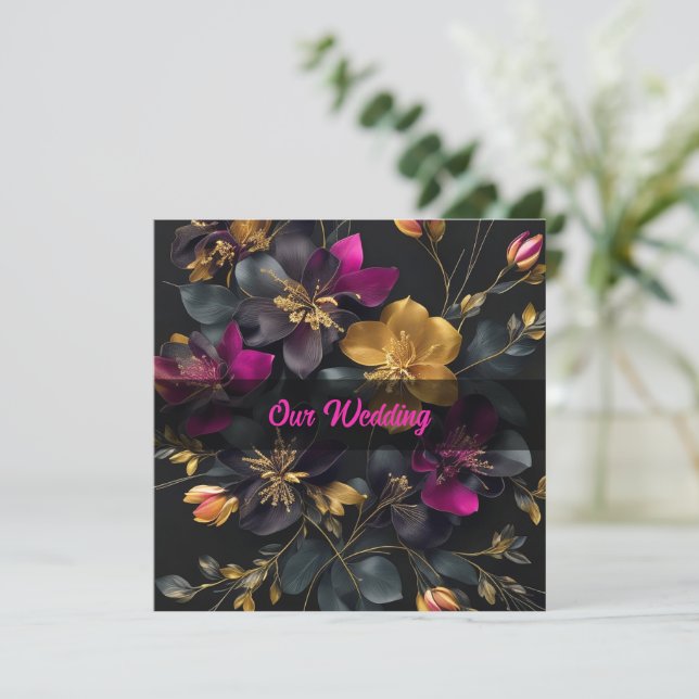 Bröllopsinbjudan till målade Bouquet-bröllop Inbjudningar (Stående Fram)