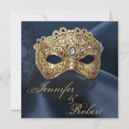 Bröllopsinbjudan till marinen och Guld Masquerad Inbjudningar