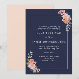 Bröllopsinbjudan till marinflottan och Persikobesö Inbjudningar