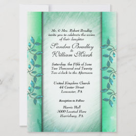 Bröllopsinbjudan till marmor- och vinbröllop Grönt Inbjudningar