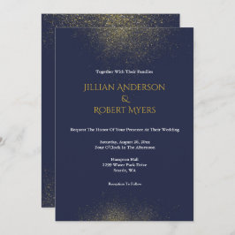 Bröllopsinbjudan till marschfiske och Guld Inbjudningar