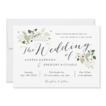 Bröllopsinbjudan till Meadow Blooms - vit